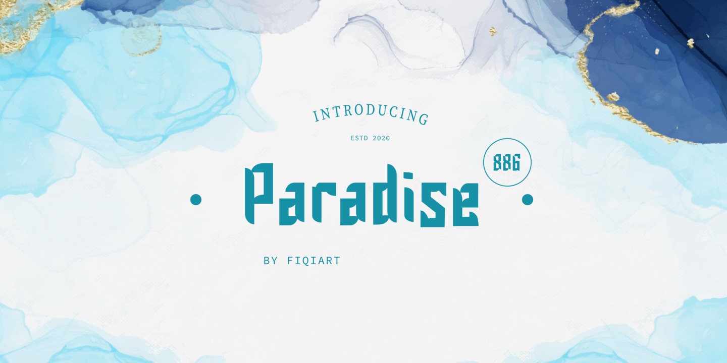 Paradise 886 Font preview
